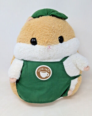 Amuse Happy Coron Cafe Barista HAMSTER PLUSH Stuffed Animal 14”